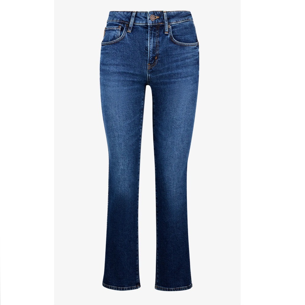 Smythe Wren mid-rise crop straight jeans in “Vintage Mid Blue” denim, NWT, SZ 29